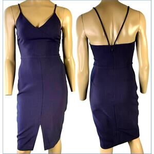 Likely Brooklyn Spaghetti Straps Sheath Pencil Dress Stretchy Size 2 Navy New